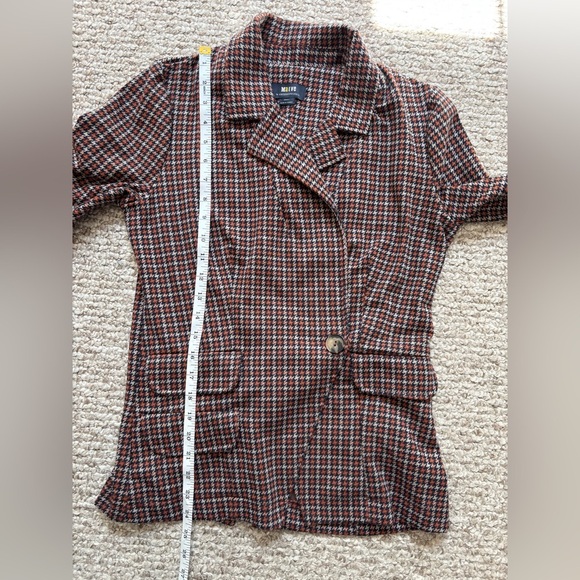 Maeve by Anthropologie Asymmetrical Houndstooth Blazer Jacket Size XS - Picture 10 of 10